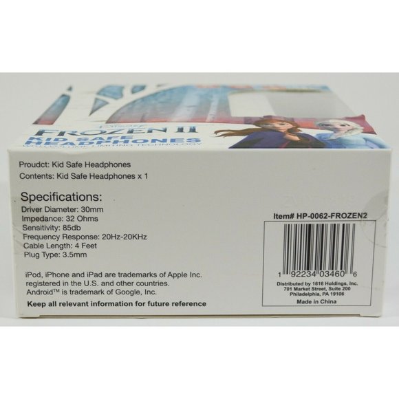 Disney Frozen 2 Kid Safe Headphones Adjustable Headband Soft Ear Cushion - Picture 9 of 9